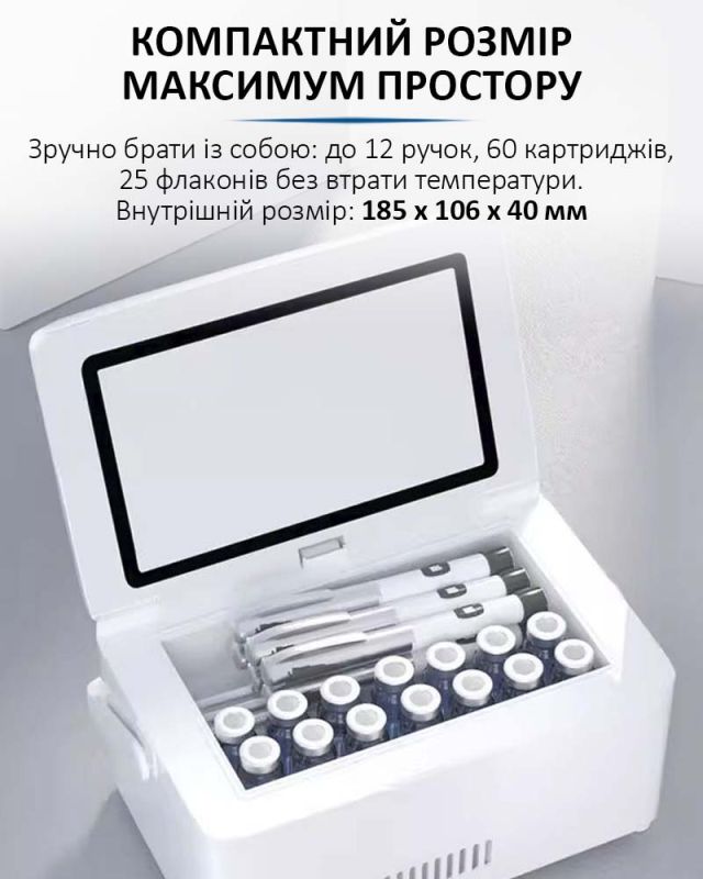 Медицинский портативный мини холодильник Coolbox CL-0502 для лекарств, инсулина / сумка / USB / 220V / 2xАКБ