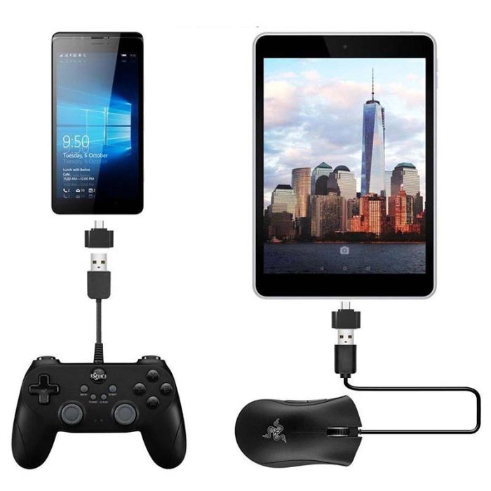 OTG перехідник Micro-USB - USB 2.0 адаптер Чорний