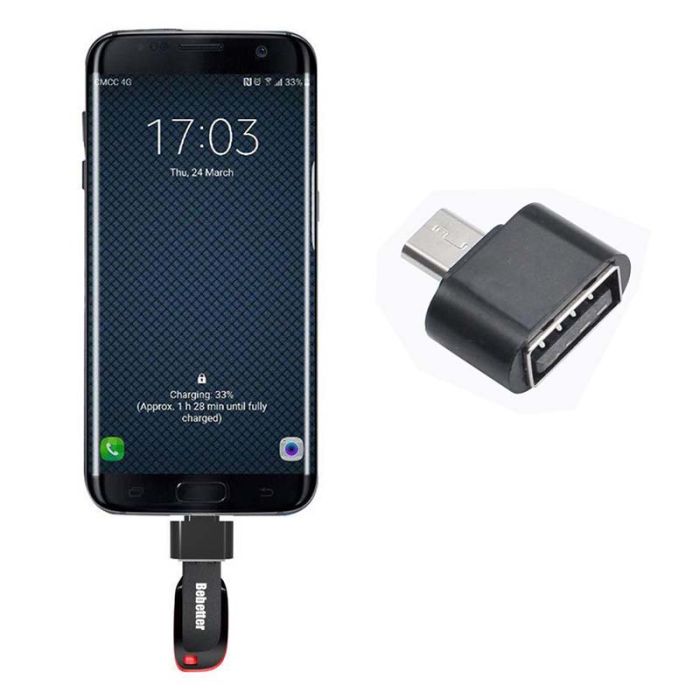OTG перехідник Micro-USB - USB 2.0 адаптер Чорний
