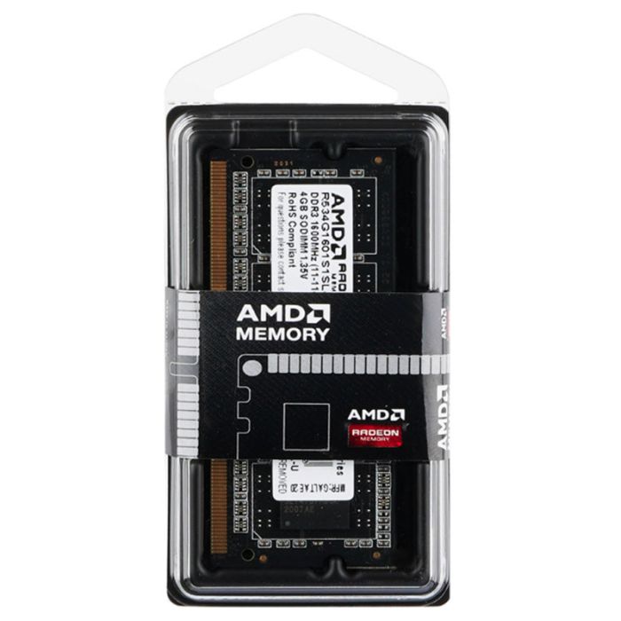 Пам'ять SO-DIMM 4Gb, DDR3, 1600 Мгц (PC3-12800), AMD, 1.35 V (R534G1601S1SL-U)