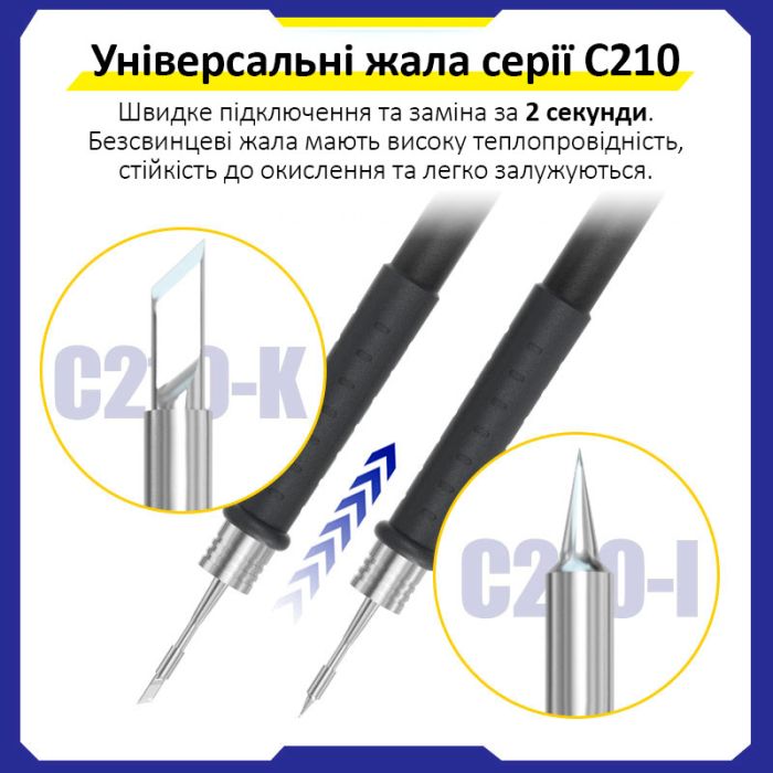 Паяльная станция прецизионная Sunshine GVM T210D / 2 паяльника JBC C210 / 150-480°C / 120 Вт