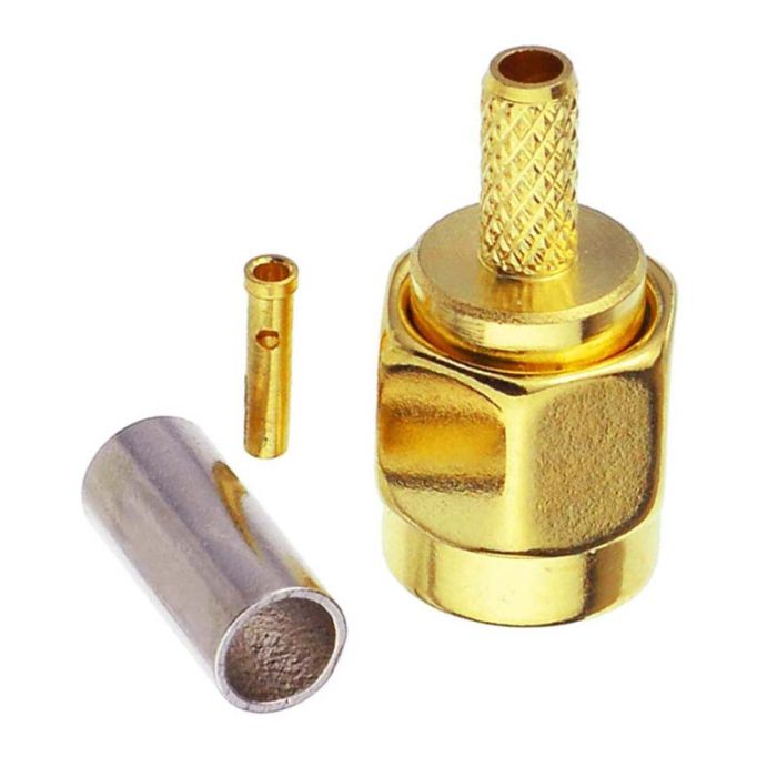 Разъем RP-SMA male прямой RP-SMA-J-1.5 пайка, обжим для кабелей RG-316, RG-174, RG-178