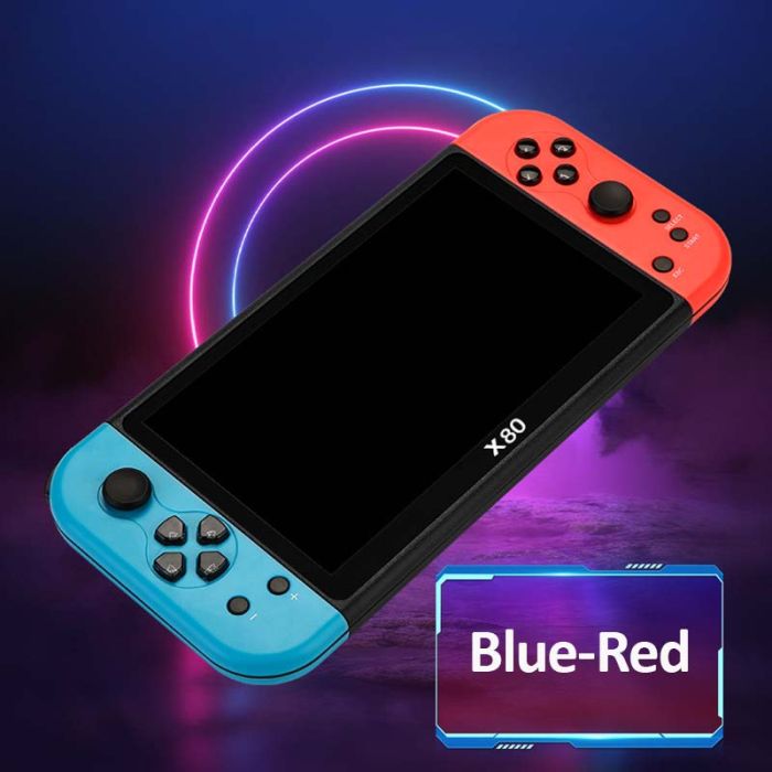 Портативная игровая приставка X80 / PSP / 7 '' / 16 ГБ / 20000 игр / HD TV выход Blue Red
