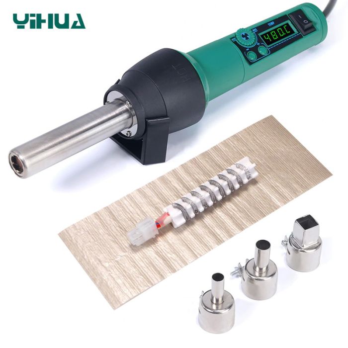 Термофен YIHUA 8858-I / ЖК-дисплей / цифровая регулировка / компактный / 120 л/мин / 100 - 480°C / 700 Вт