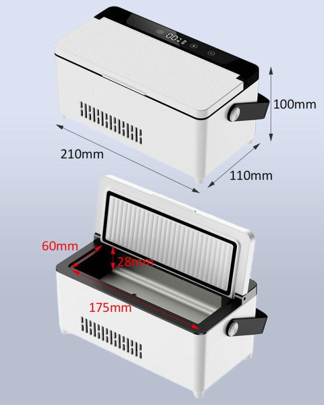 Медицинский портативный мини холодильник Coolbox KJX-108 для лекарств, инсулина / сумка / USB / 220V / АКБ
