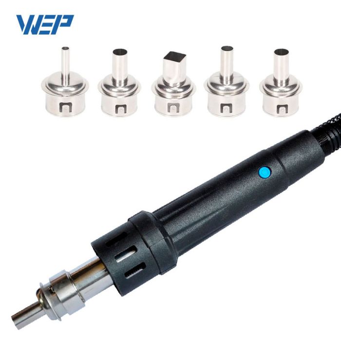 Термоповітряна паяльна станція WEP 993DM-IV фен / 1000 Вт / 100-500°С / 120 л/хв / змінні насадки
