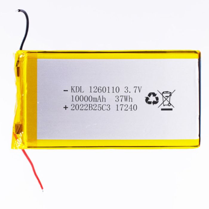 Акумулятор літій-полімерний 10000mAh для Power Bank / 3.7v / 110x60x12 mm