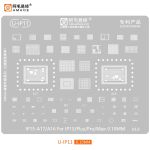 Трафарет BGA Amaoe A17 / A16 для iPhone 15 /Plus/Pro/Pro Max/ все микросхемы / перфорация CPU (0.10mm) V3.0