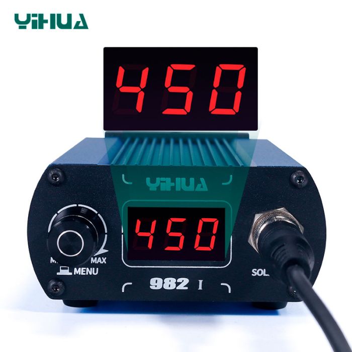Паяльная станция YIHUA 982-I прецизионная / 2 паяльника JBC C210 + C245  / 3 канала памяти / 90-450°C / 120 Вт