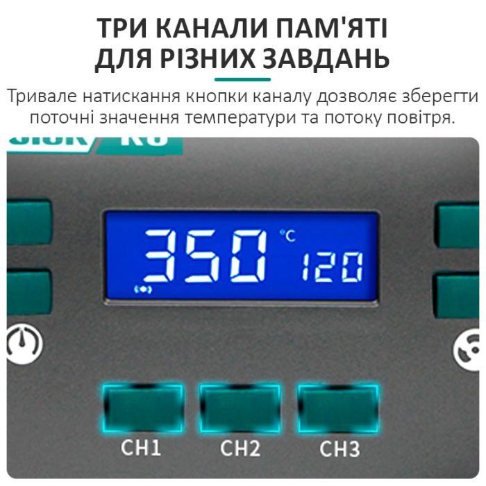 Термовоздушная паяльная станция QUICK K8 1000 Вт / 100-500°С / 50 л/мин
