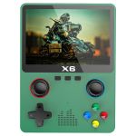 Портативна ігрова приставка X6 10000 ігор / 3.5'' IPS, 640x480 / AV вихід / консоль, ретро / 2000 mAh Green