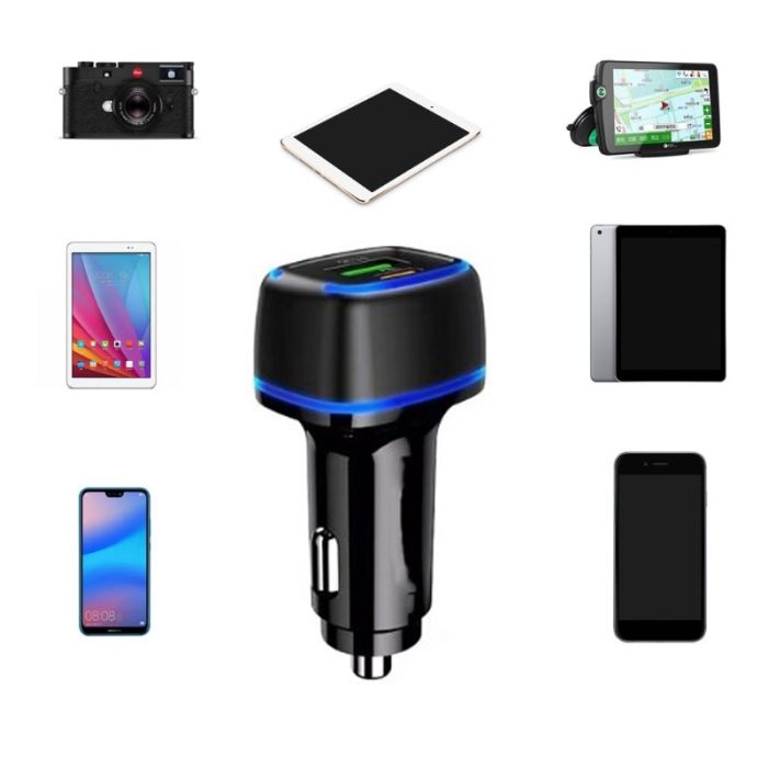 Автомобільний зарядний пристрій 38W Profit ES-D101 PD20W QC USB C+A (Black)