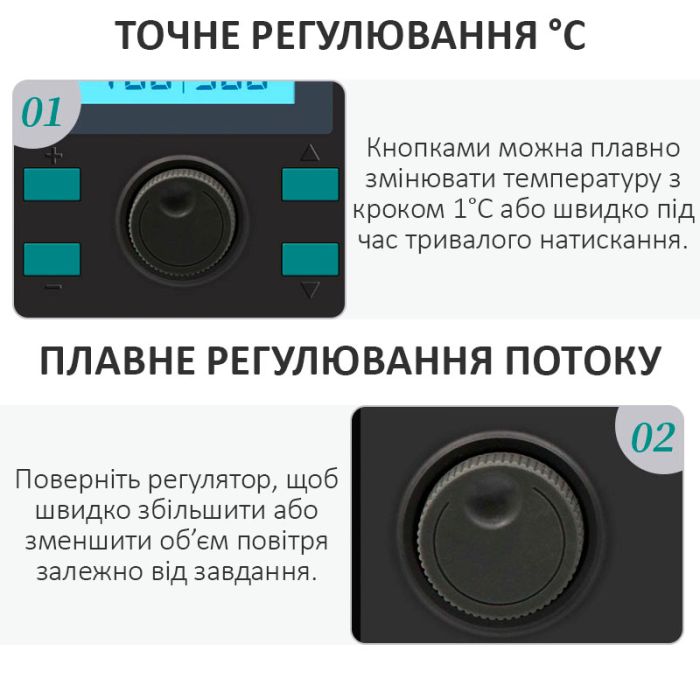 Паяльна станція 2 в 1 паяльник + фен QUICK 8686D + 1350 Вт / 100-500°С / 50 л/хв