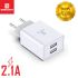 Сетевое зарядное устройство Biboshi C01 2 USB 2.1A white