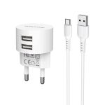 СЗУ Borofone BA23A 2 USB 2.4A Type-C белое