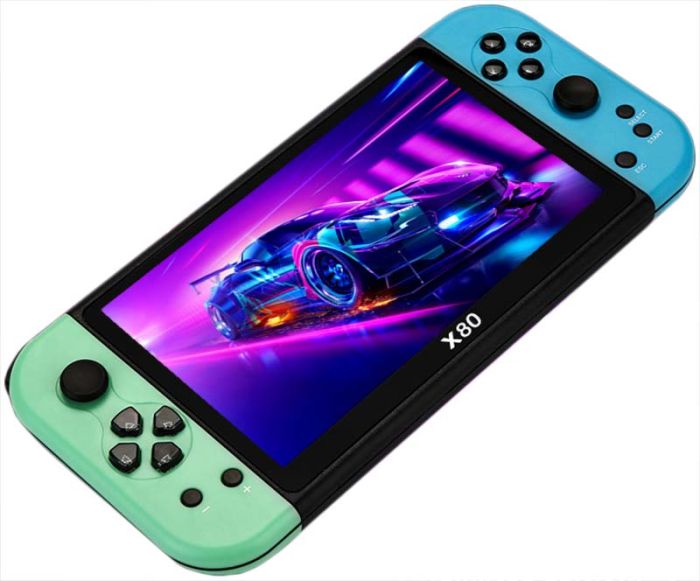 Портативна ігрова приставка X80 / PSP / 7 '' / 16 ГБ / 20000 ігор / HD TV вихід Green Blue