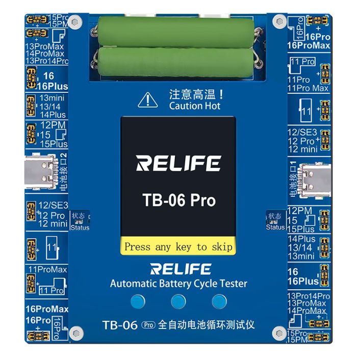 Програматор RELIFE TB-06 Pro для скидання циклів і відсотка зносу акумулятора iPhone 11 - 16 Pro Max