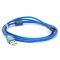 Удлинитель USB 2.0 AM/AF, 1.5m, 1 феррит, прозрачный синий