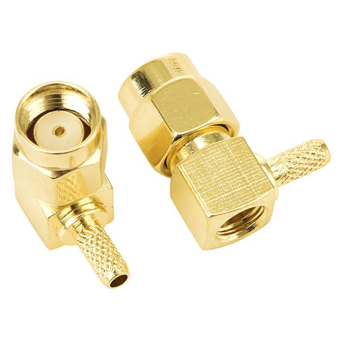 Роз'єм конектор SMA-JW-1.5 RP-SMA male (тато) кутовий для кабелів RG-316, RG-174, RG-188, LMR100