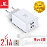 Сетевое зарядное устройство Biboshi C01 2 USB 2.1A + кабель Micro-USB white