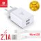 Сетевое зарядное устройство Biboshi C01 2 USB 2.1A + кабель Micro-USB white