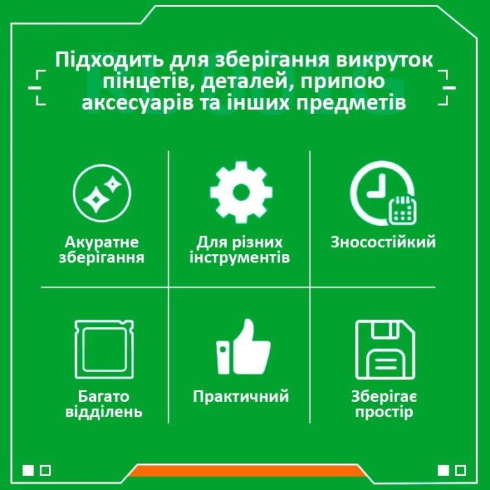 Органайзер для інструментів Relife RL-001G багатофункціональний / пластиковий / 255 * 180 * 160 мм