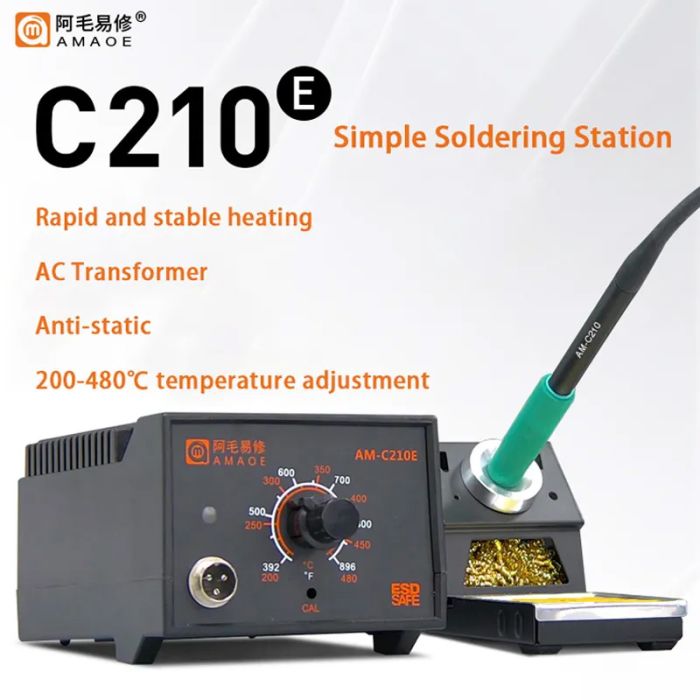 Паяльная станция AMAOE AM-C210E паяльник / 100 Вт / 200 - 480°C / ESD / C210