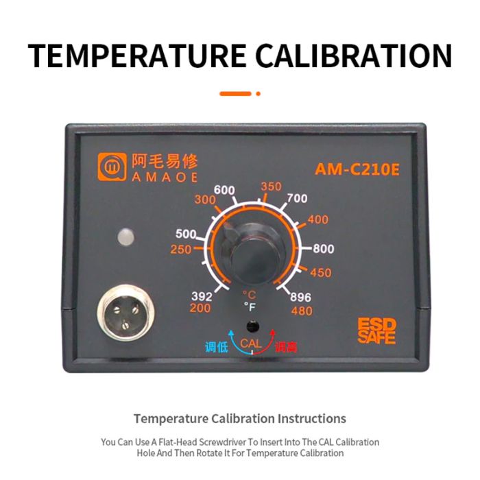 Паяльная станция AMAOE AM-C210E паяльник / 100 Вт / 200 - 480°C / ESD / C210