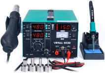 Паяльна станція YIHUA 853D / 3 в 1 / фен, паяльник, блок живлення / 800 Вт / 480°C / 15V / 1A