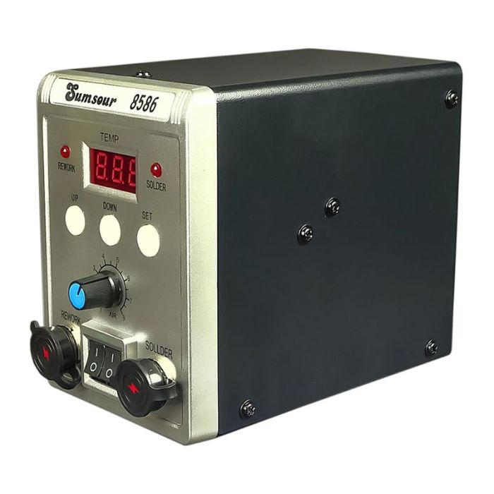 Паяльная станция Sumsour 8586 фен, паяльник, цифровая индикация / 100 - 480°C / 700 Вт