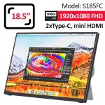 Монітор портативний S185FC / 18.5 '' / IPS / 1920x1080 / Type-C / HDMI / jack 3.5 мм / другий екран