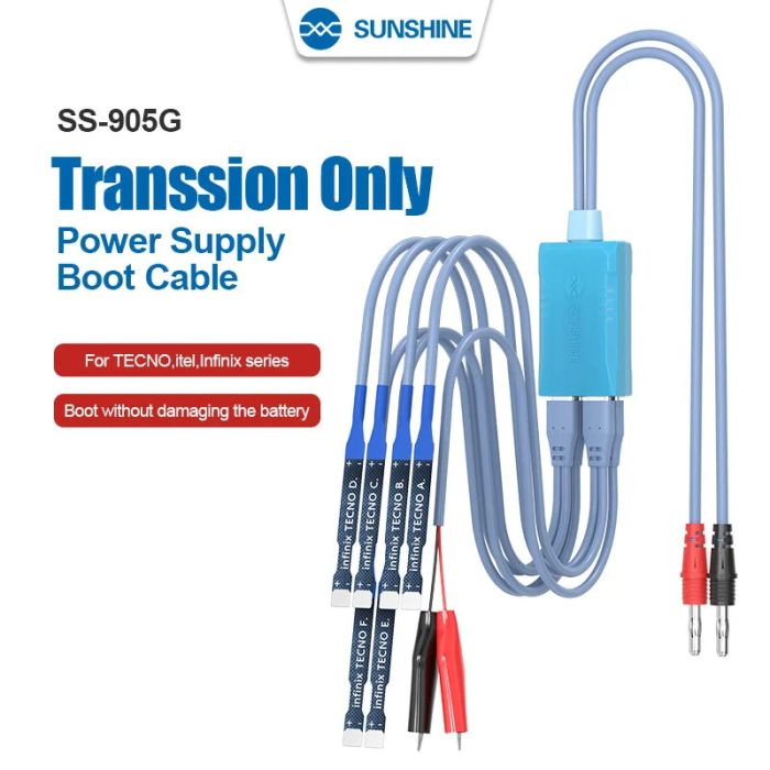 Кабелі для блоків живлення Sunshine SS-905G з роз'ємами для підключення плат Tecno / Itel / Infinix