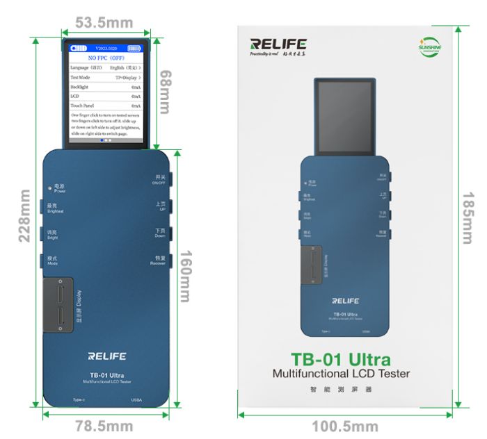 Тестер сенсора, дисплея, модуля RELIFE TB-01 ULTRA для iPhone / Samsung / Huawei / Xiaomi / Oppo / Vivo