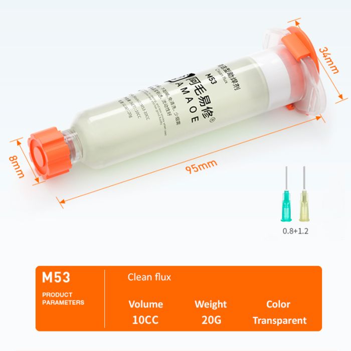 Флюс паста для паяння Amaoe M53-10CC покращена версія, прозора (20 g)