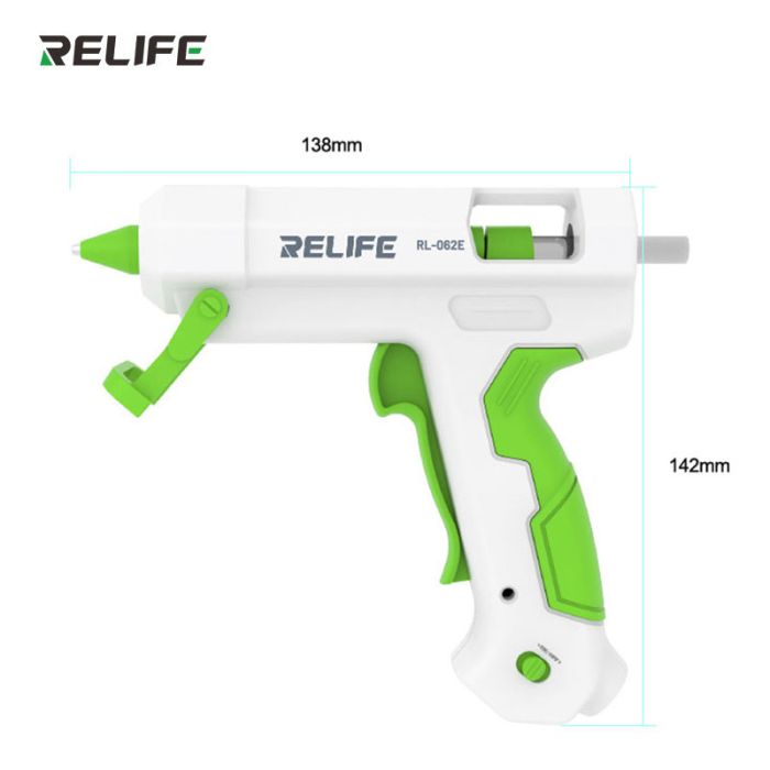 Клейовий пістолет Relife RL-062E + 10 стрижнів 7мм / термопістолет 25 Вт