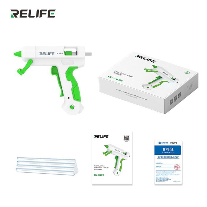 Клейовий пістолет Relife RL-062E + 10 стрижнів 7мм / термопістолет 25 Вт
