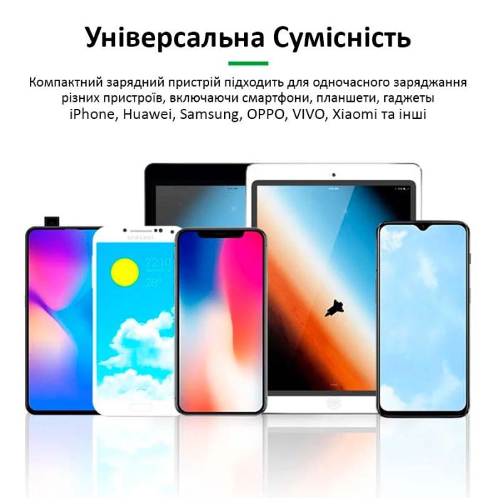 Швидкий зарядний пристрій RELIFE RL-304P / 4xUSB / 1xType-C PD3.0 /  1xUSB QC 3.0 / 40W