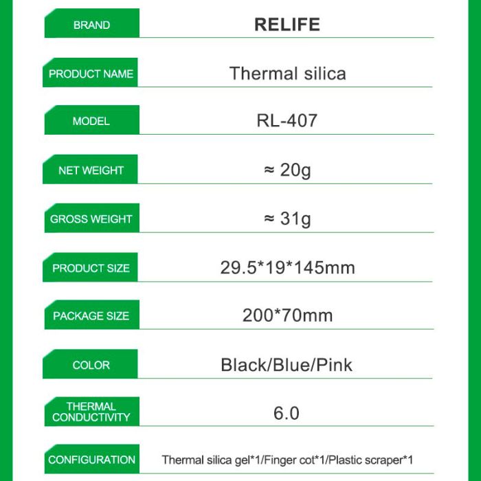 Термопаста силиконовая RELIFE RL-407 Pink 20G