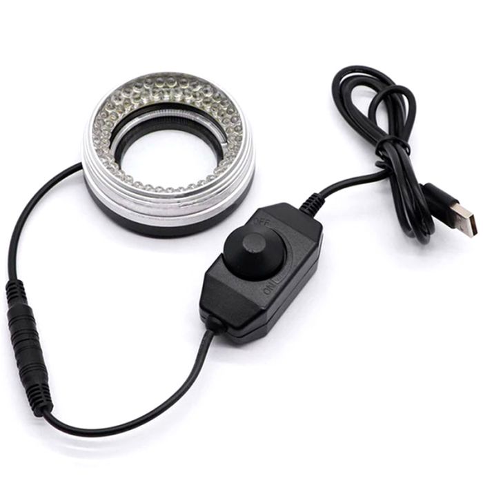 Підсвічування для мікроскопа / регулювання яскравості / живлення USB / D=48 мм / 72 діода