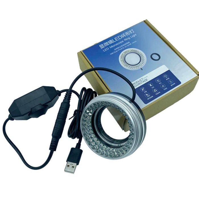 Підсвічування для мікроскопа / регулювання яскравості / живлення USB / D=48 мм / 72 діода