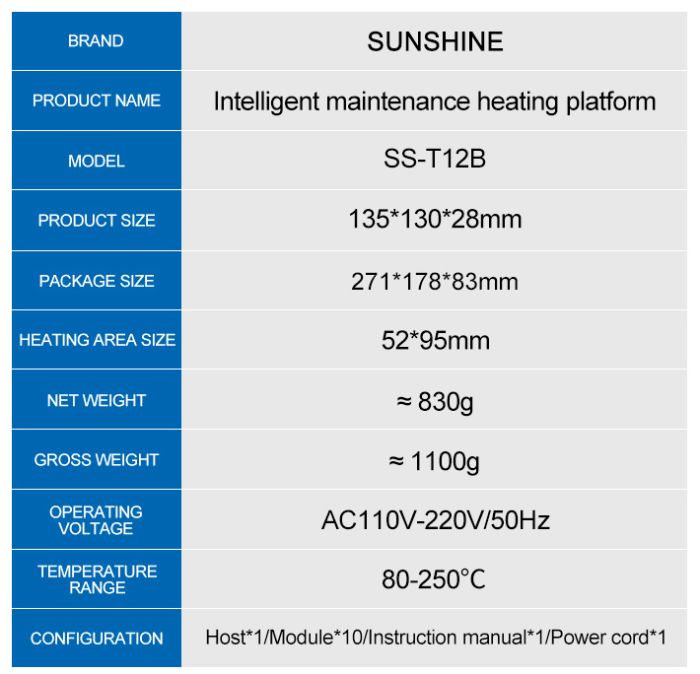 Нижній підігрів Sunshine T12B-IP5 для ремонту плати iPhone 13 / 13 Mini / 13 Pro / 13 Pro Max / A15