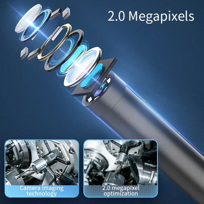 Ендоскоп WI-FI USB / 8 mm камера / підсвічування / IP67 / Android IOS / OTG Type-C / Lightning 3 м