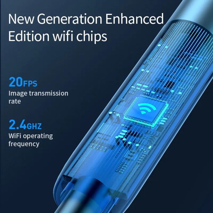 Ендоскоп WI-FI USB / 8 mm камера / підсвічування / IP67 / Android IOS / OTG Type-C / Lightning 3 м