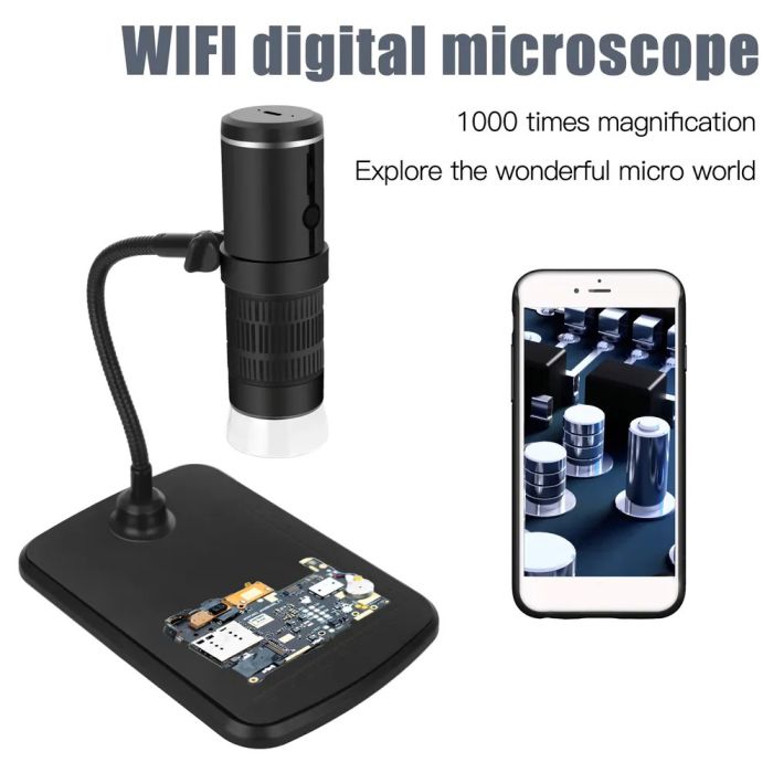 Мікроскоп цифровий портативний F210 / кратність 1000X / HD 1080P / Wi-FI / Android IOS / підсвічування