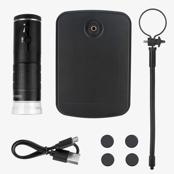 Мікроскоп цифровий портативний F210 / кратність 1000X / HD 1080P / Wi-FI / Android IOS / підсвічування
