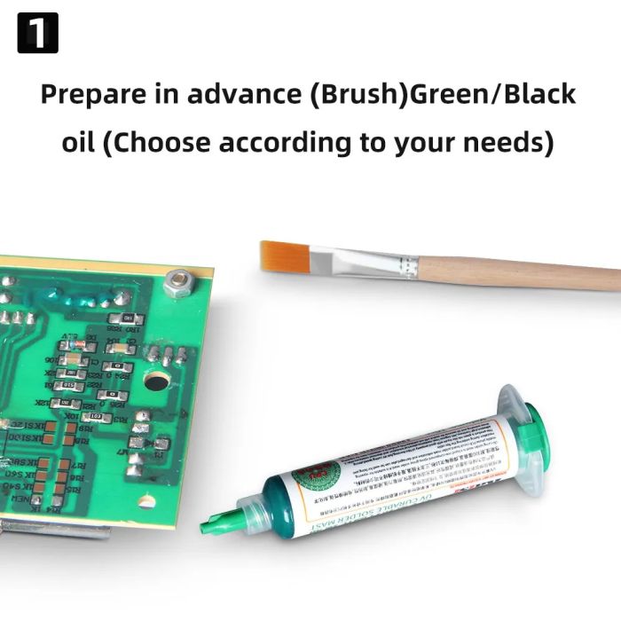 Маска для паяння ультрафіолетова Kaisi UV Soldering Mask / лак для ізоляції / шприц 10сс / Black