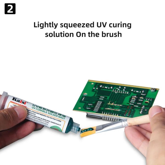 Маска для паяння ультрафіолетова Kaisi UV Soldering Mask / лак для ізоляції / шприц 10сс / Green