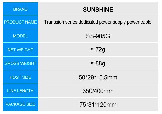 Кабелі для блоків живлення Sunshine SS-905G з роз'ємами для підключення плат Tecno / Itel / Infinix