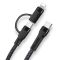 Кабель Type-C to Type-C з перехідником Lightning / 2 в 1 / QC3.0 PD / 60W / 1м Чорний