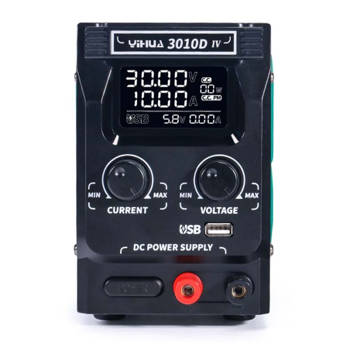 Блок живлення YIHUA 3010D-IV / 30V 10A / імпульсний / з цифровою індикацією (V/A/W) / Quick Charge 3.0